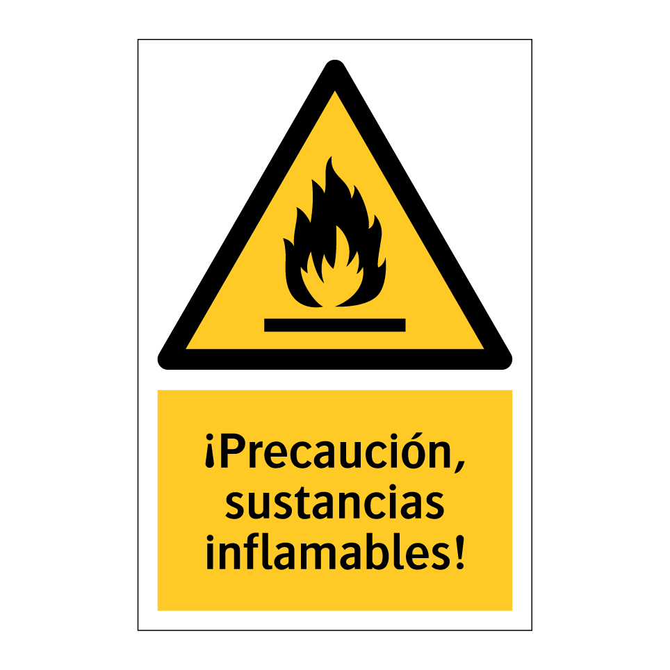 ¡Precaución, sustancias inflamables!