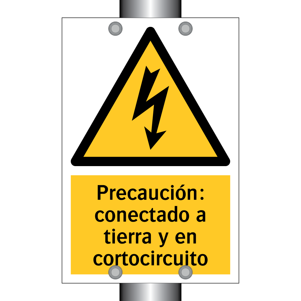 Precaución: conectado a tierra y en cortocircuito