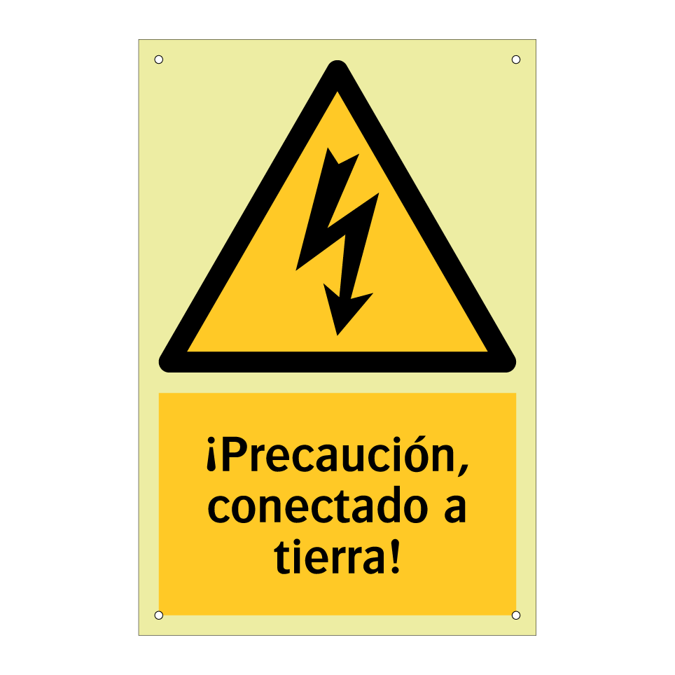 ¡Precaución, conectado a tierra!