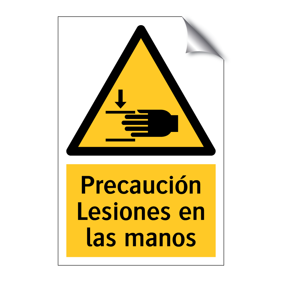 Precaución Lesiones en las manos