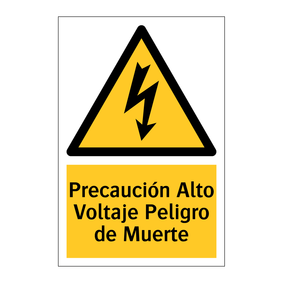 Precaución Alto Voltaje Peligro de Muerte