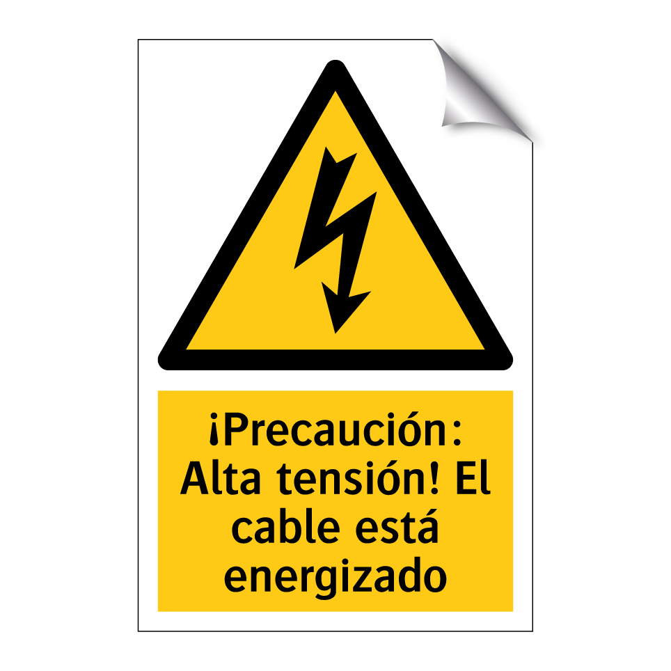 ¡Precaución: Alta tensión! El cable está energizado