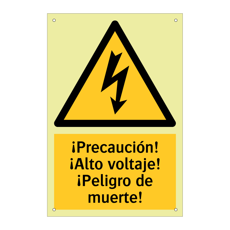¡Precaución! ¡Alto voltaje! ¡Peligro de muerte!