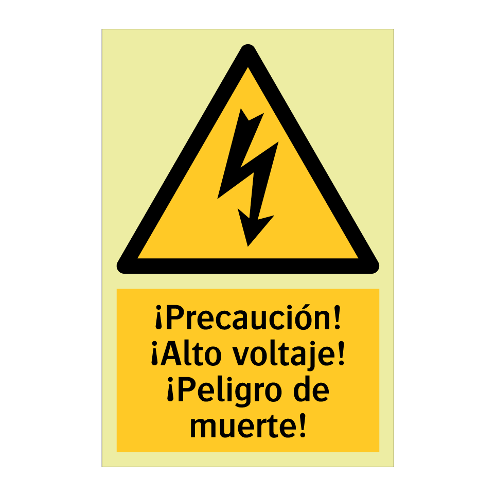 ¡Precaución! ¡Alto voltaje! ¡Peligro de muerte!