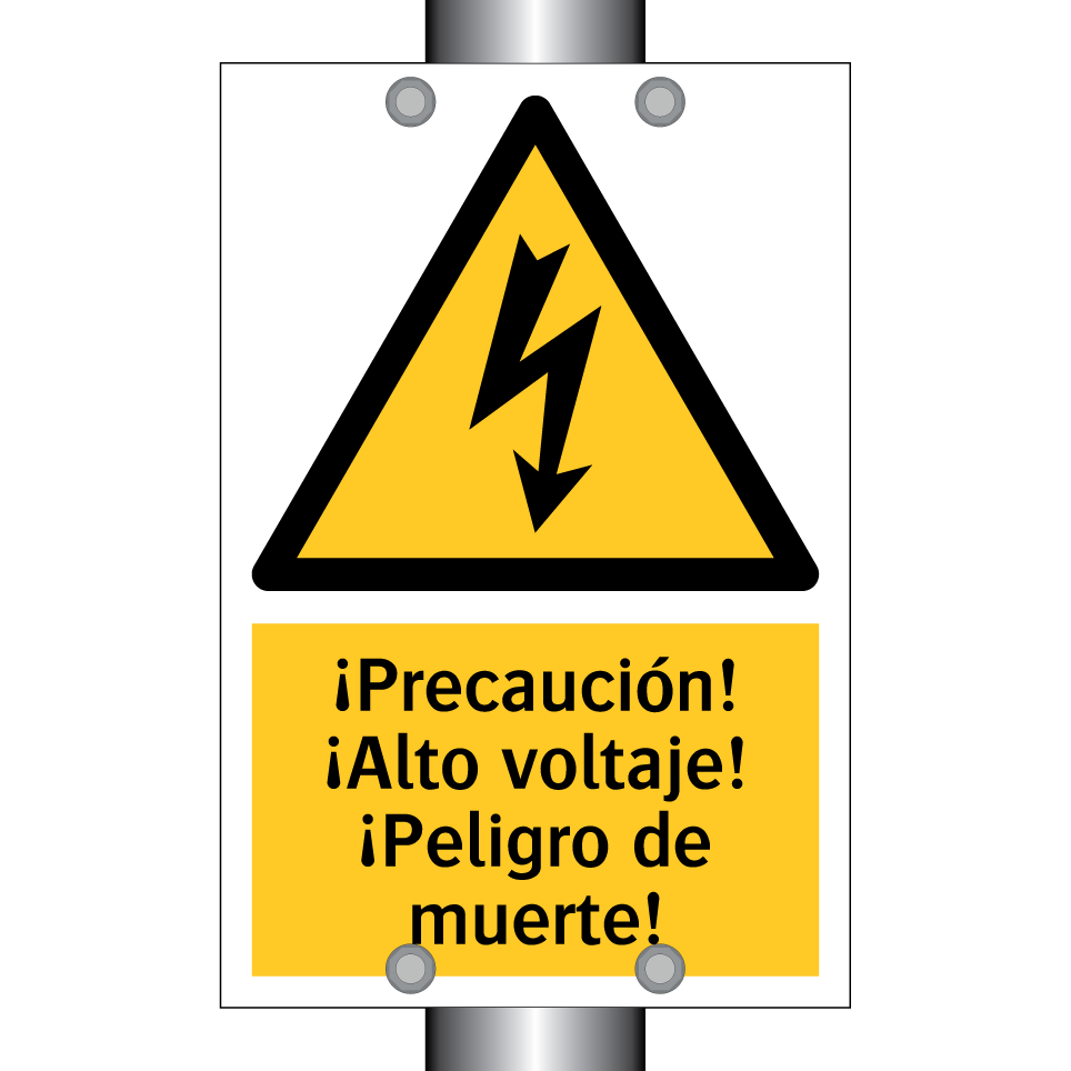 ¡Precaución! ¡Alto voltaje! ¡Peligro de muerte!