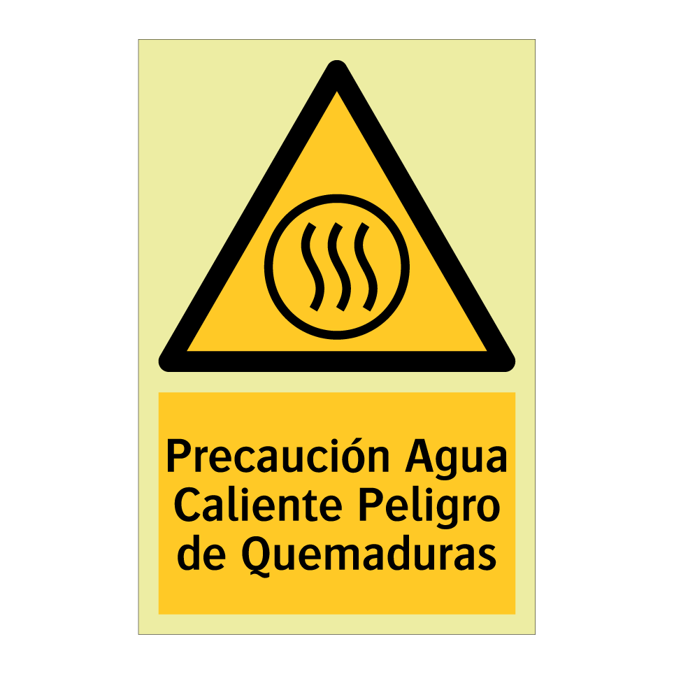 Precaución Agua Caliente Peligro de Quemaduras