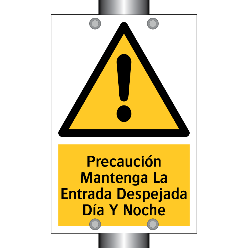 Precaución Mantenga La Entrada Despejada Día Y Noche