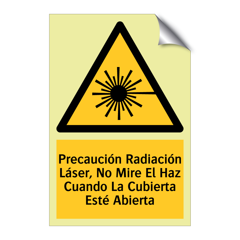 Precaución Radiación Láser, No Mire El Haz Cuando La Cubierta Esté Abierta