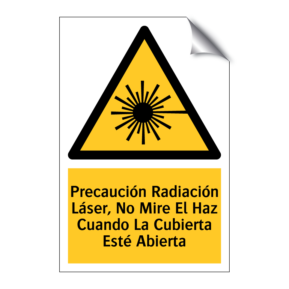 Precaución Radiación Láser, No Mire El Haz Cuando La Cubierta Esté Abierta