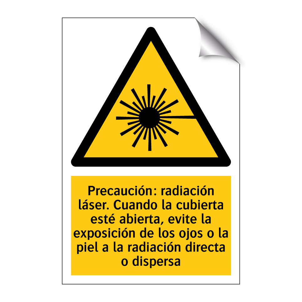 Precaución: radiación láser. Cuando la cubierta esté abierta, evite la exposición de los ojos o la piel a la radiación directa o dispersa