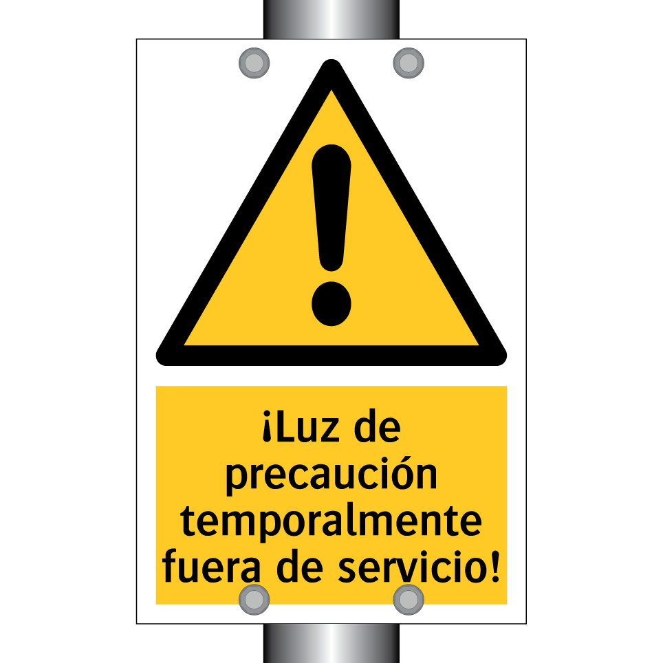 ¡Luz de precaución temporalmente fuera de servicio!