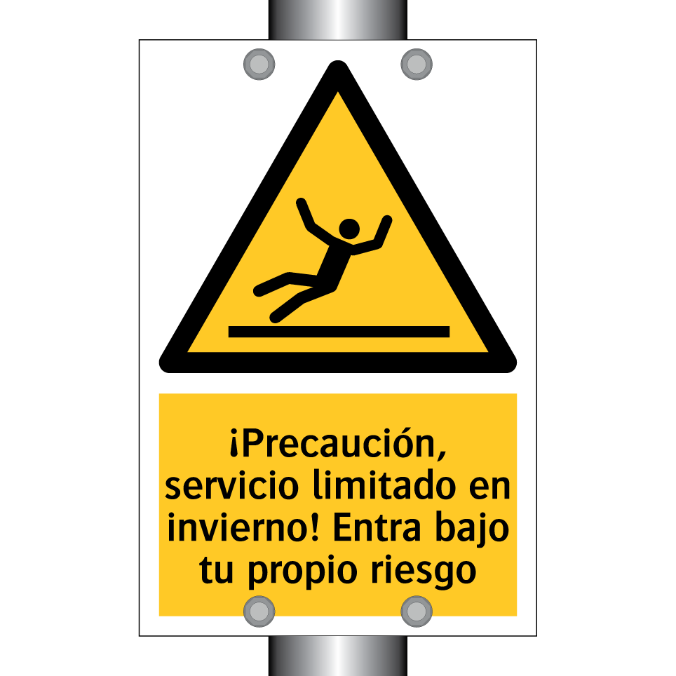 ¡Precaución, servicio limitado en invierno! Entra bajo tu propio riesgo