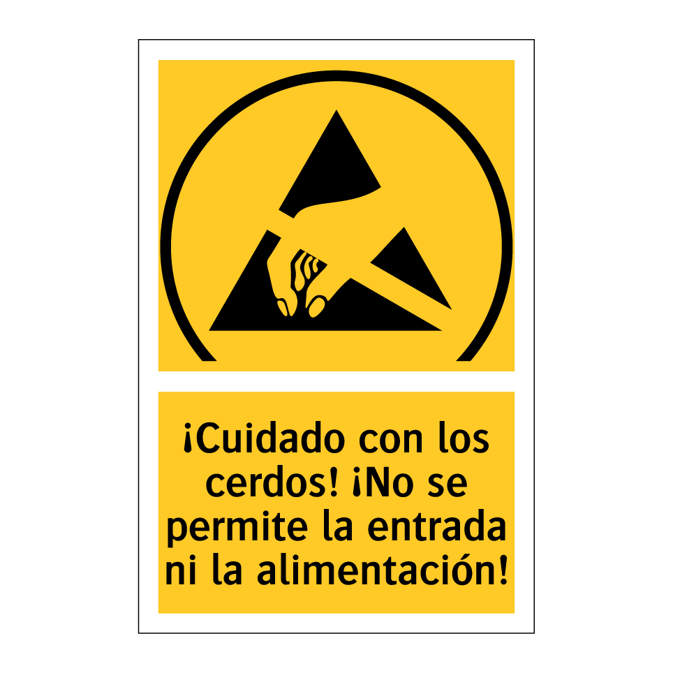¡Cuidado con los cerdos! ¡No se permite la entrada ni la alimentación!