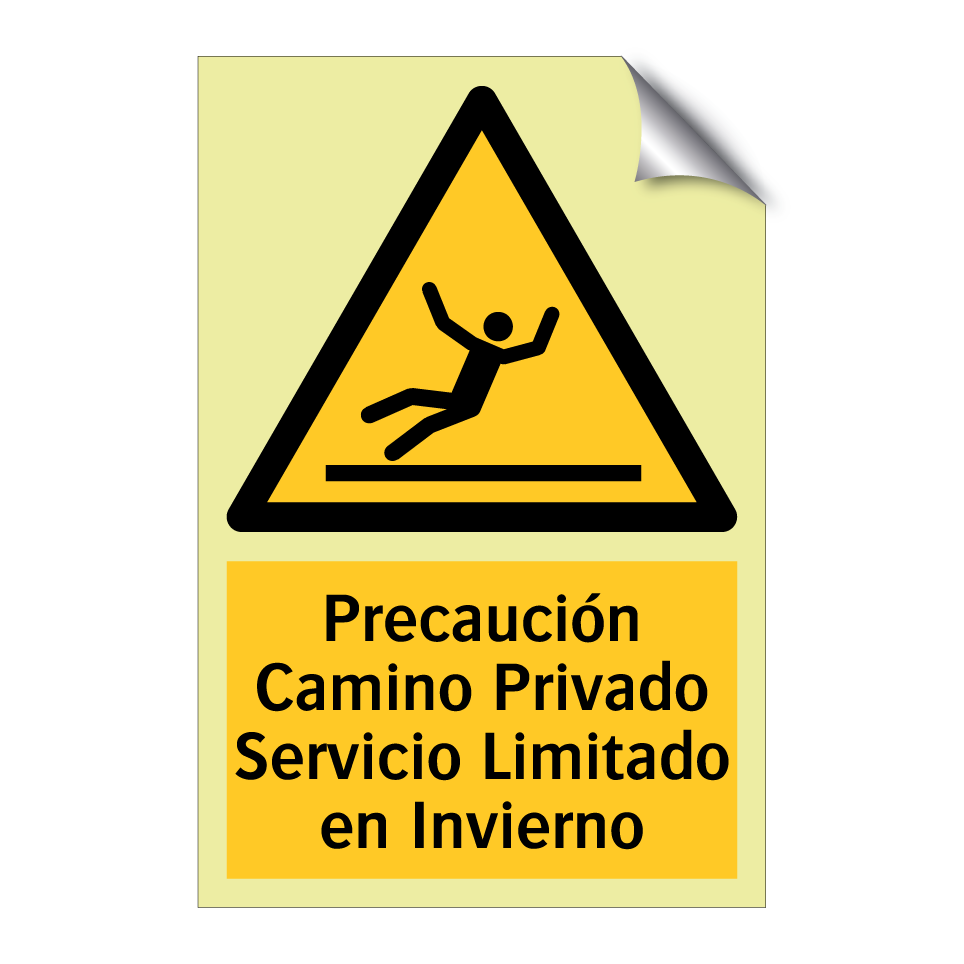 Precaución Camino Privado Servicio Limitado en Invierno