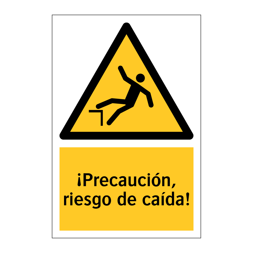 ¡Precaución, riesgo de caída!