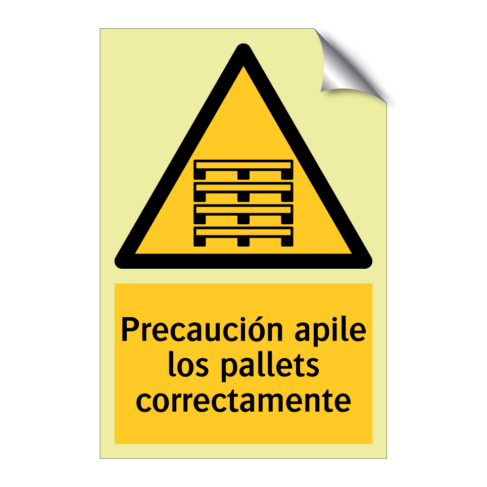 Precaución apile los pallets correctamente