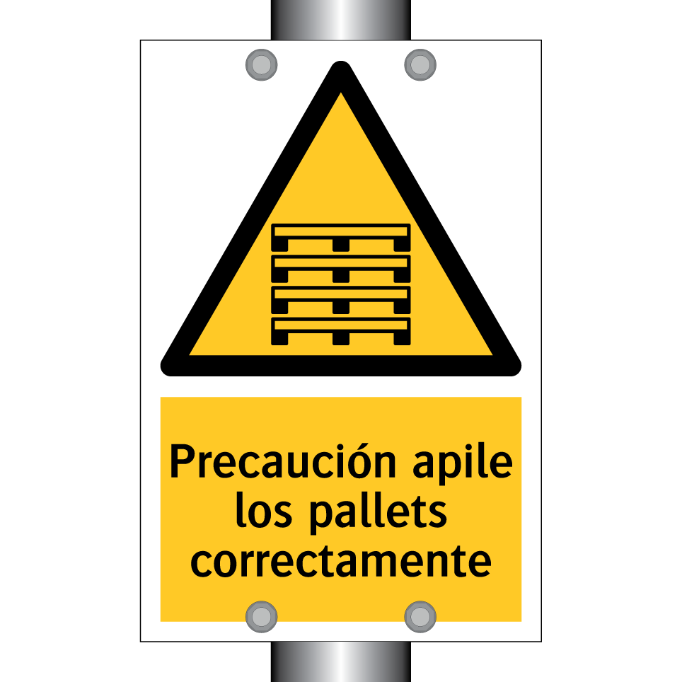 Precaución apile los pallets correctamente
