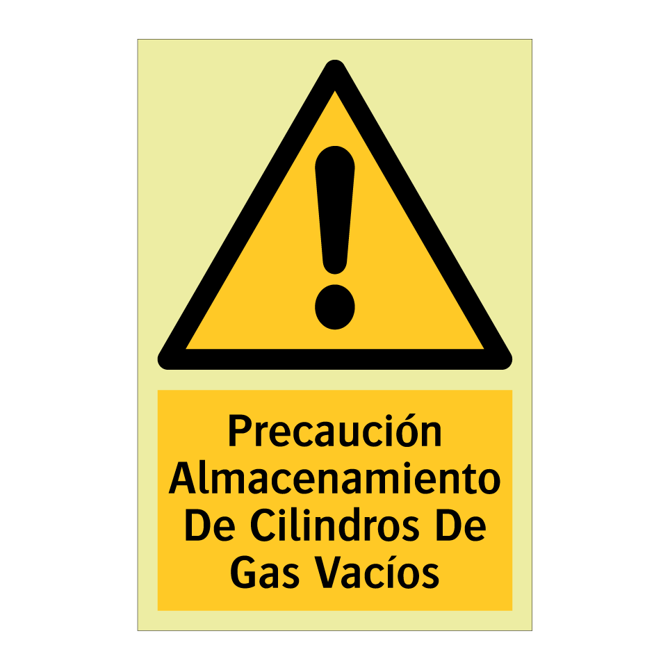 Precaución Almacenamiento De Cilindros De Gas Vacíos