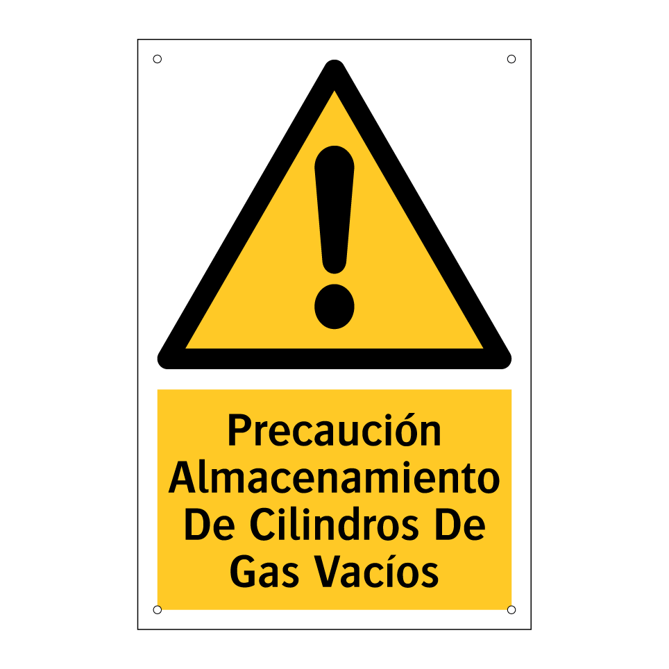 Precaución Almacenamiento De Cilindros De Gas Vacíos