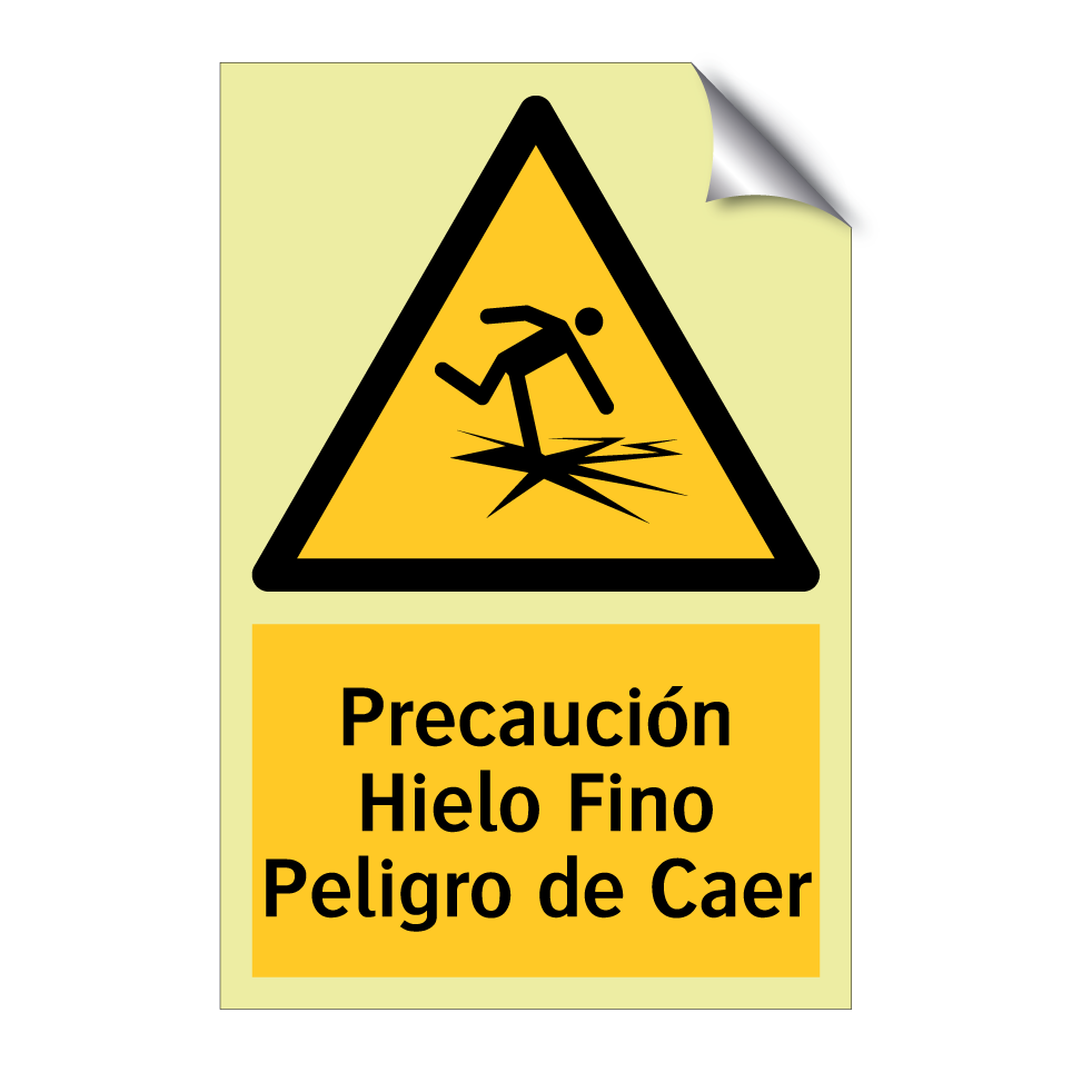 Precaución Hielo Fino Peligro de Caer