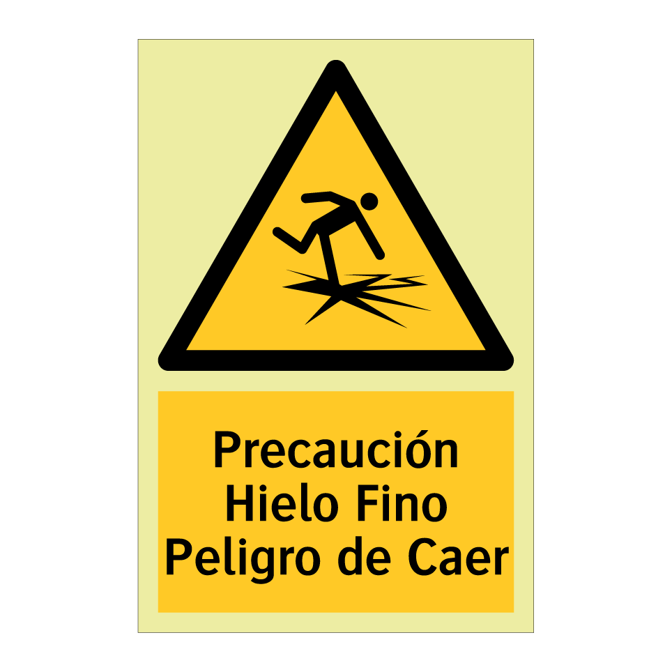 Precaución Hielo Fino Peligro de Caer