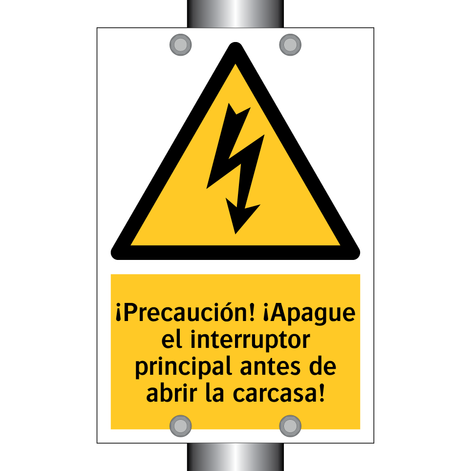 ¡Precaución! ¡Apague el interruptor principal antes de abrir la carcasa!