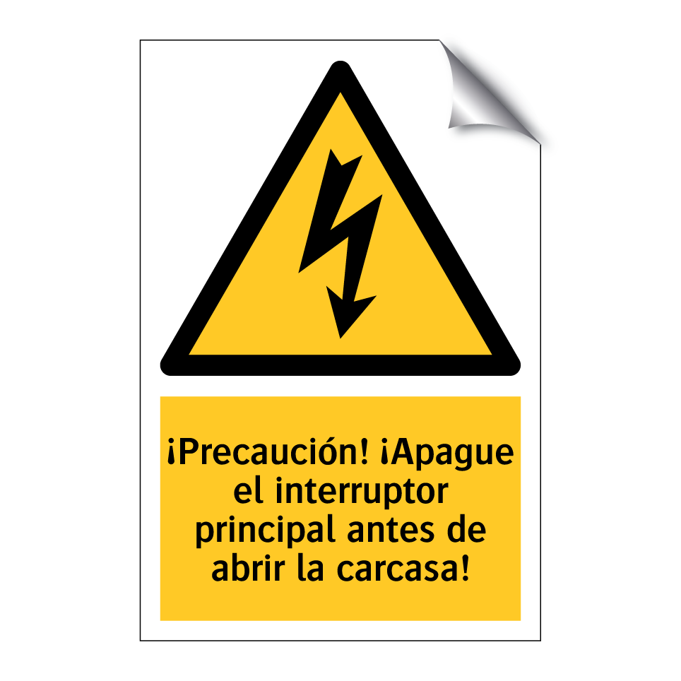 ¡Precaución! ¡Apague el interruptor principal antes de abrir la carcasa!