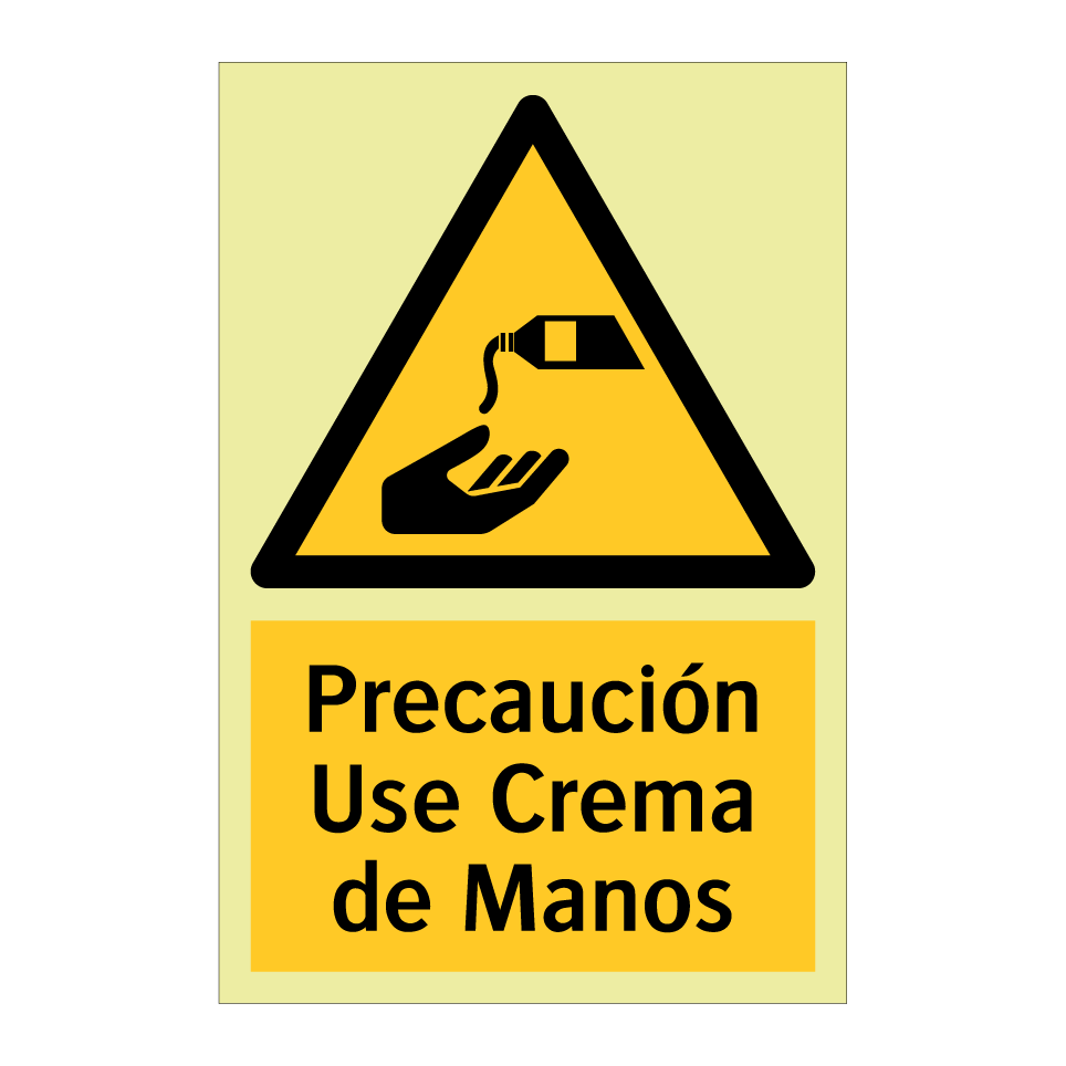Precaución Use Crema de Manos