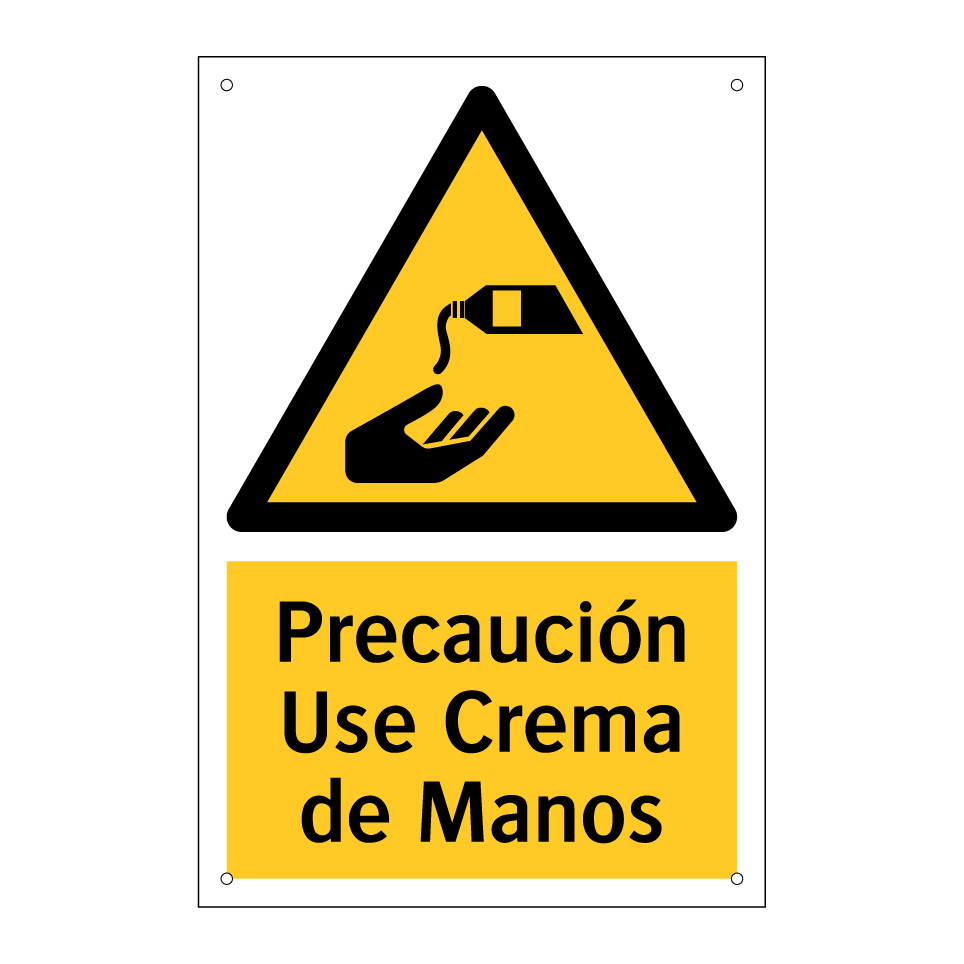 Precaución Use Crema de Manos