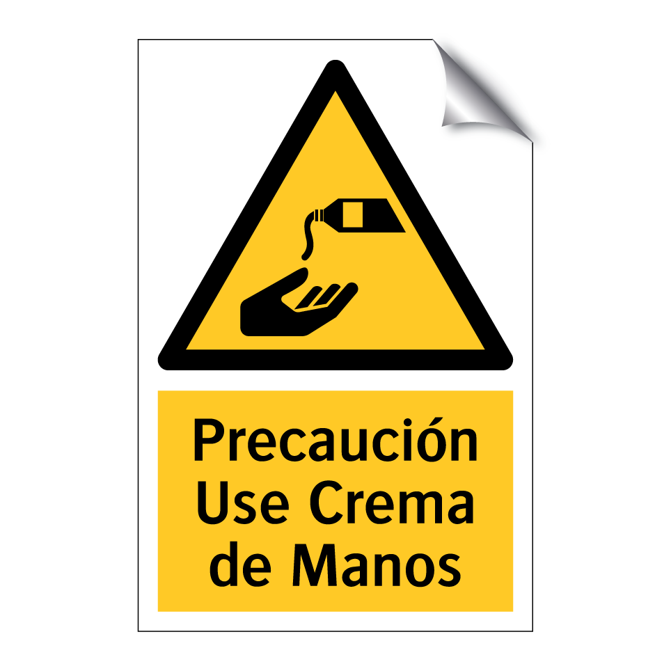 Precaución Use Crema de Manos