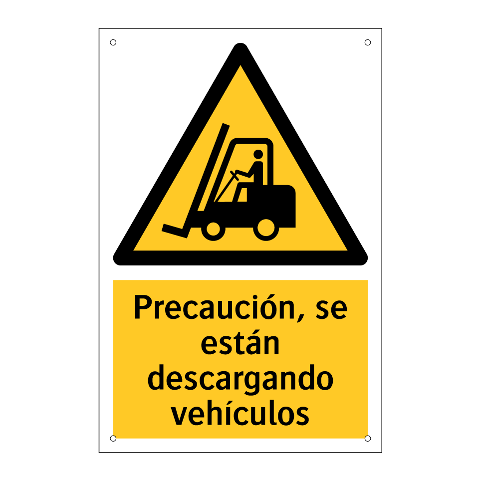 Precaución, se están descargando vehículos