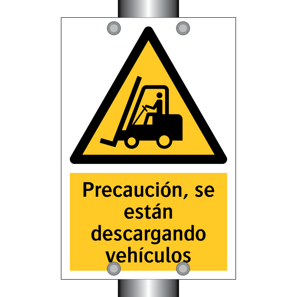 Precaución, se están descargando vehículos