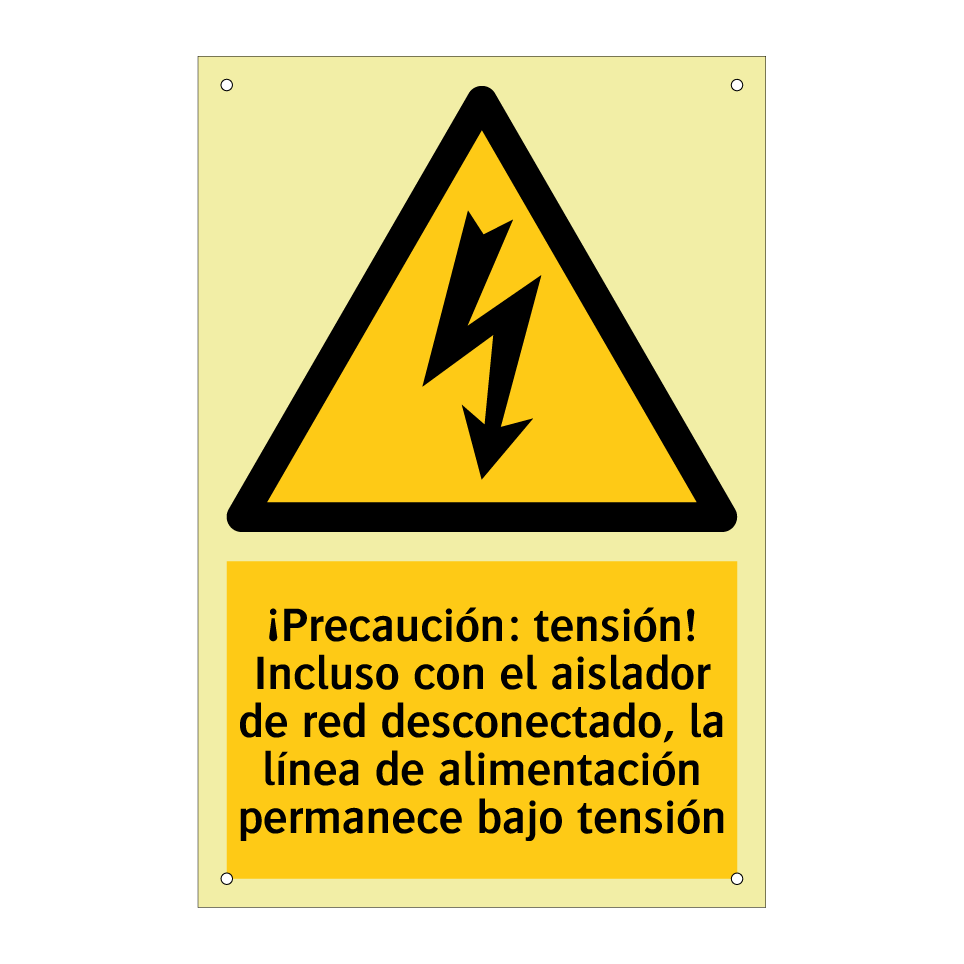 ¡Precaución: tensión! Incluso con el aislador de red desconectado, la línea de alimentación permanece bajo tensión
