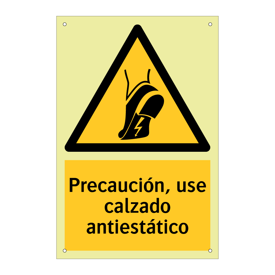 Precaución, use calzado antiestático