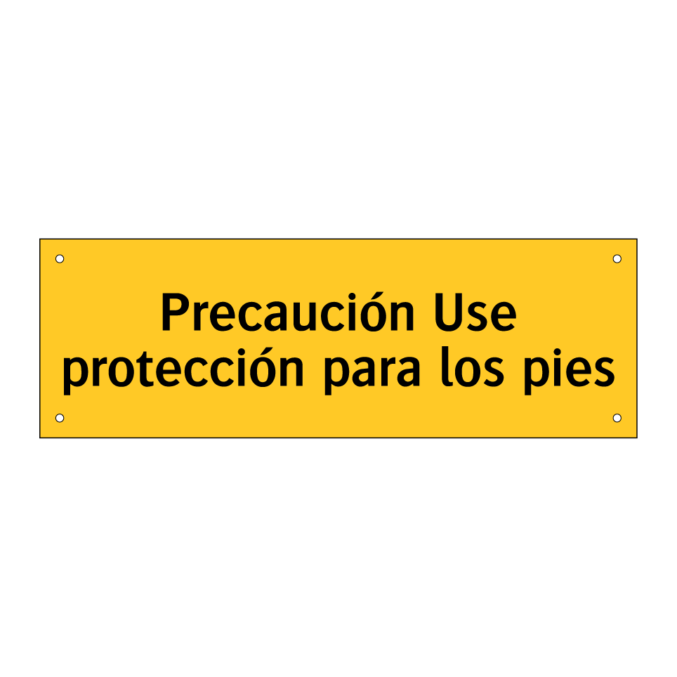 Precaución Use protección para los pies