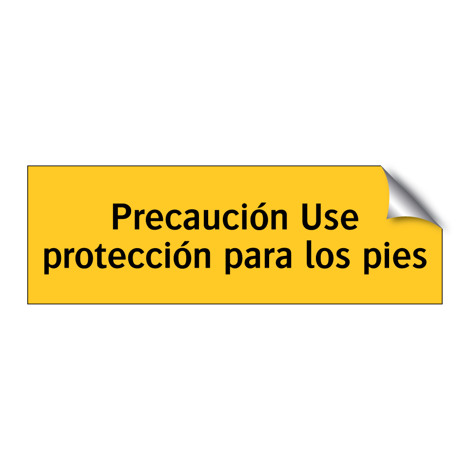 Precaución Use protección para los pies