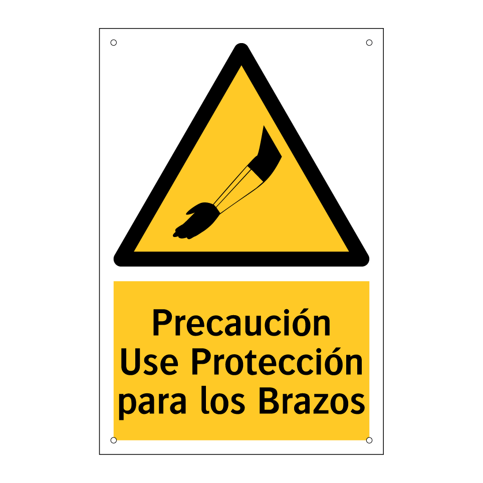 Precaución Use Protección para los Brazos