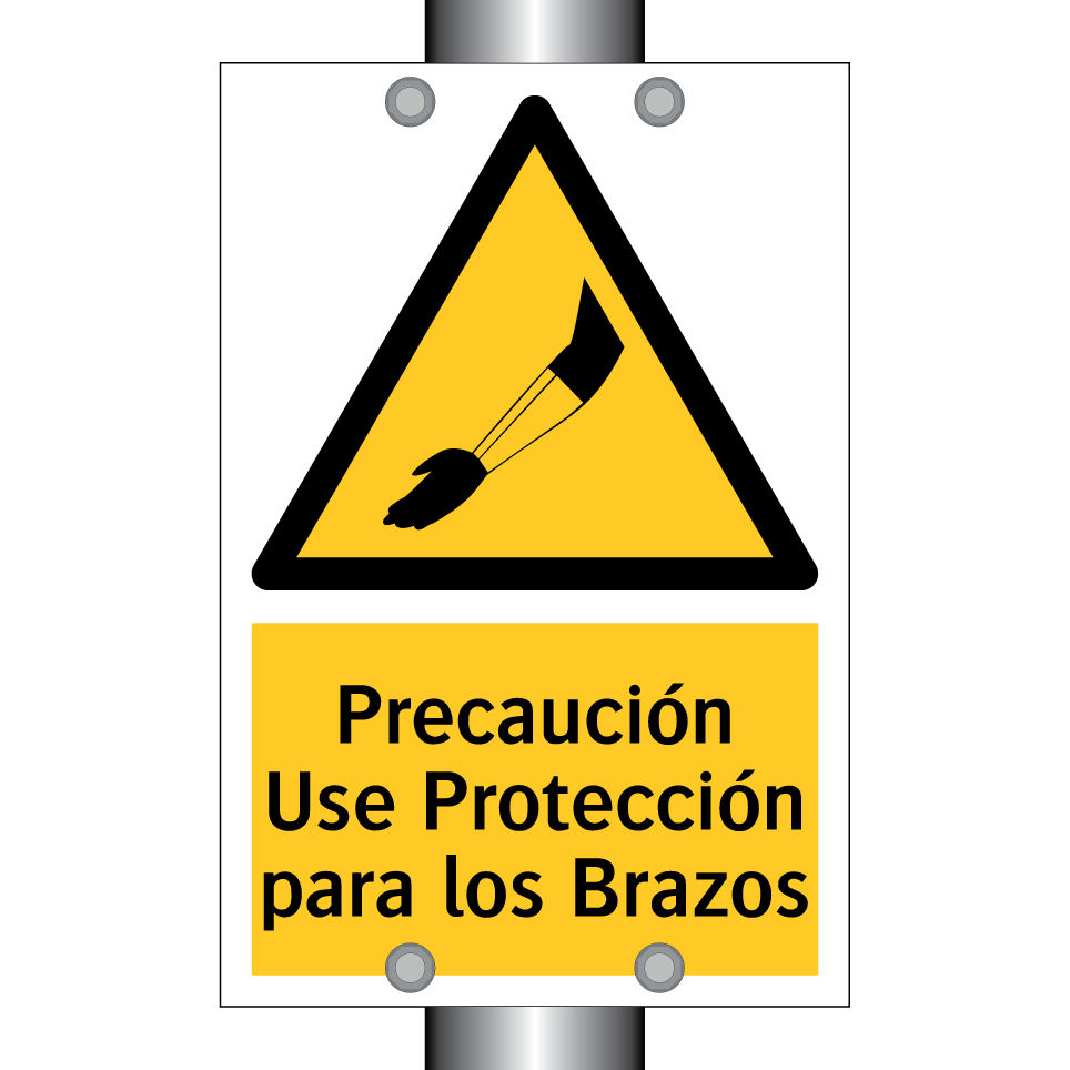 Precaución Use Protección para los Brazos