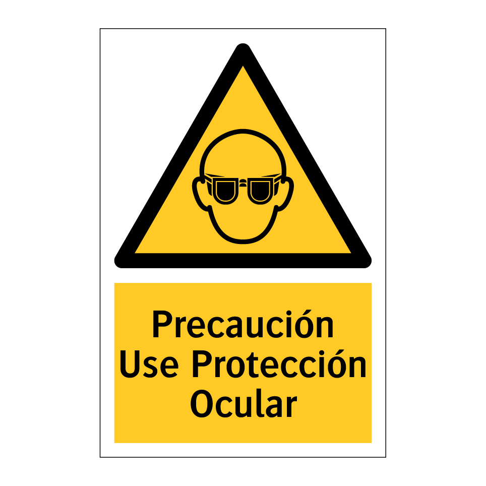 Precaución Use Protección Ocular