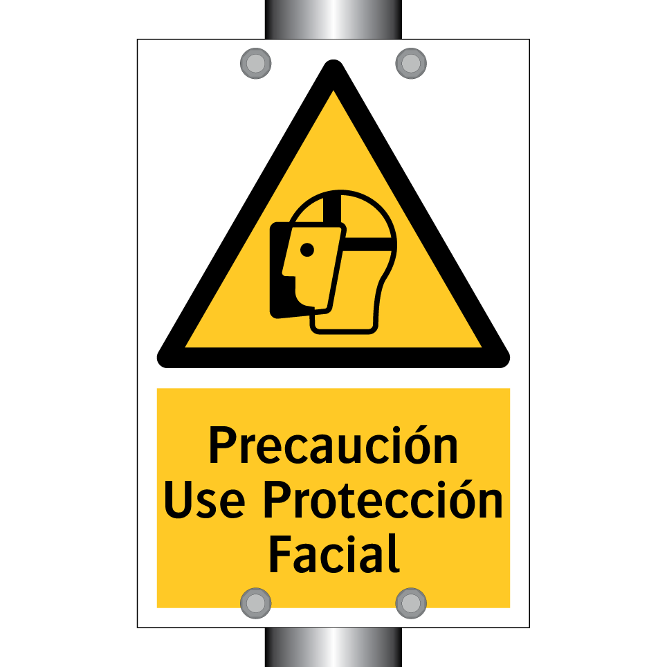 Precaución Use Protección Facial