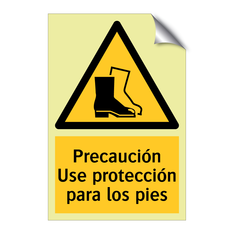 Precaución Use protección para los pies