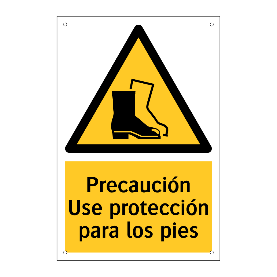 Precaución Use protección para los pies