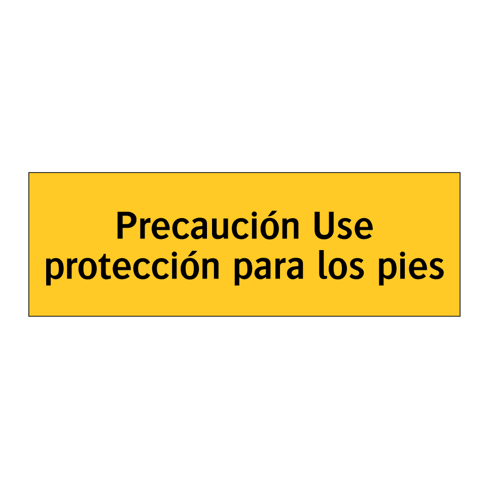 Precaución Use protección para los pies