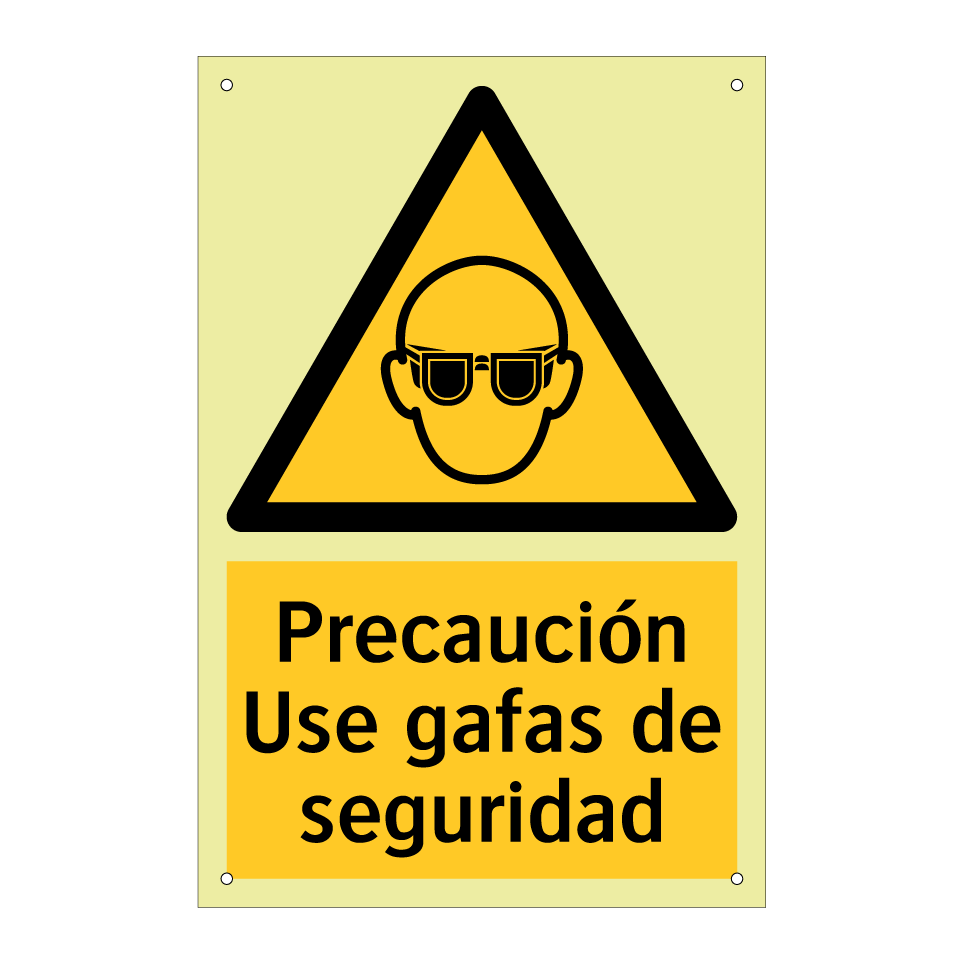 Precaución Use gafas de seguridad