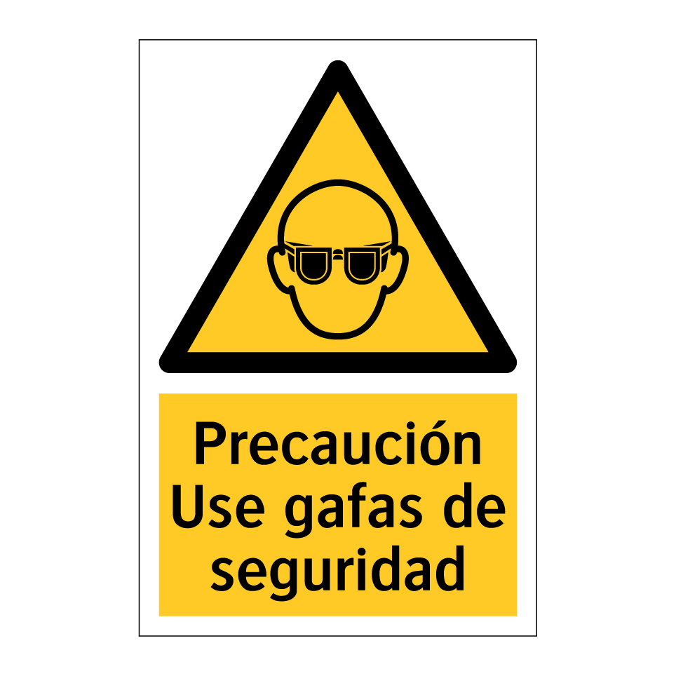 Precaución Use gafas de seguridad