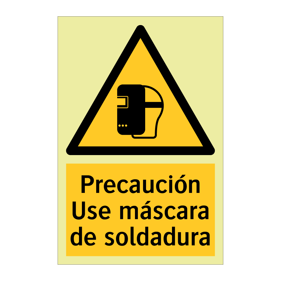 Precaución Use máscara de soldadura
