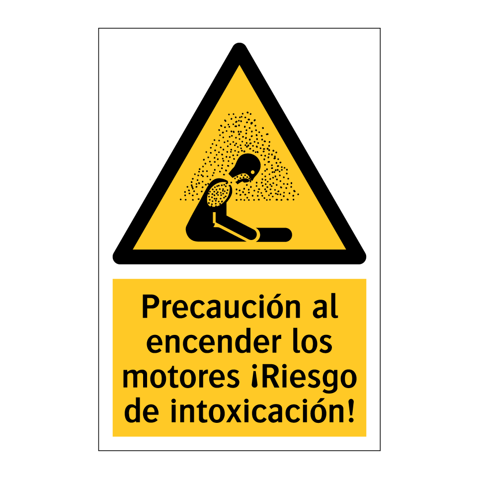 Precaución al encender los motores ¡Riesgo de intoxicación!