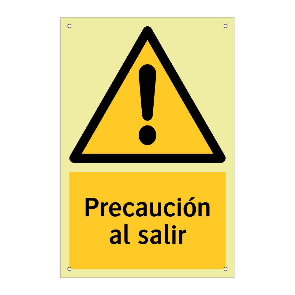 Precaución al salir