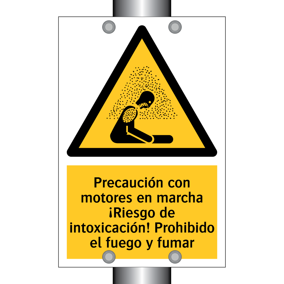 Precaución con motores en marcha ¡Riesgo de intoxicación! Prohibido el fuego y fumar