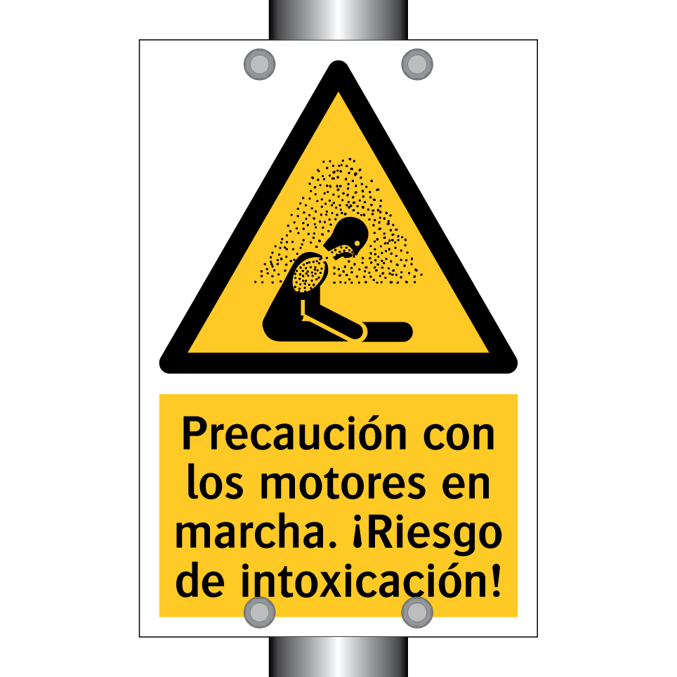 Precaución con los motores en marcha. ¡Riesgo de intoxicación!